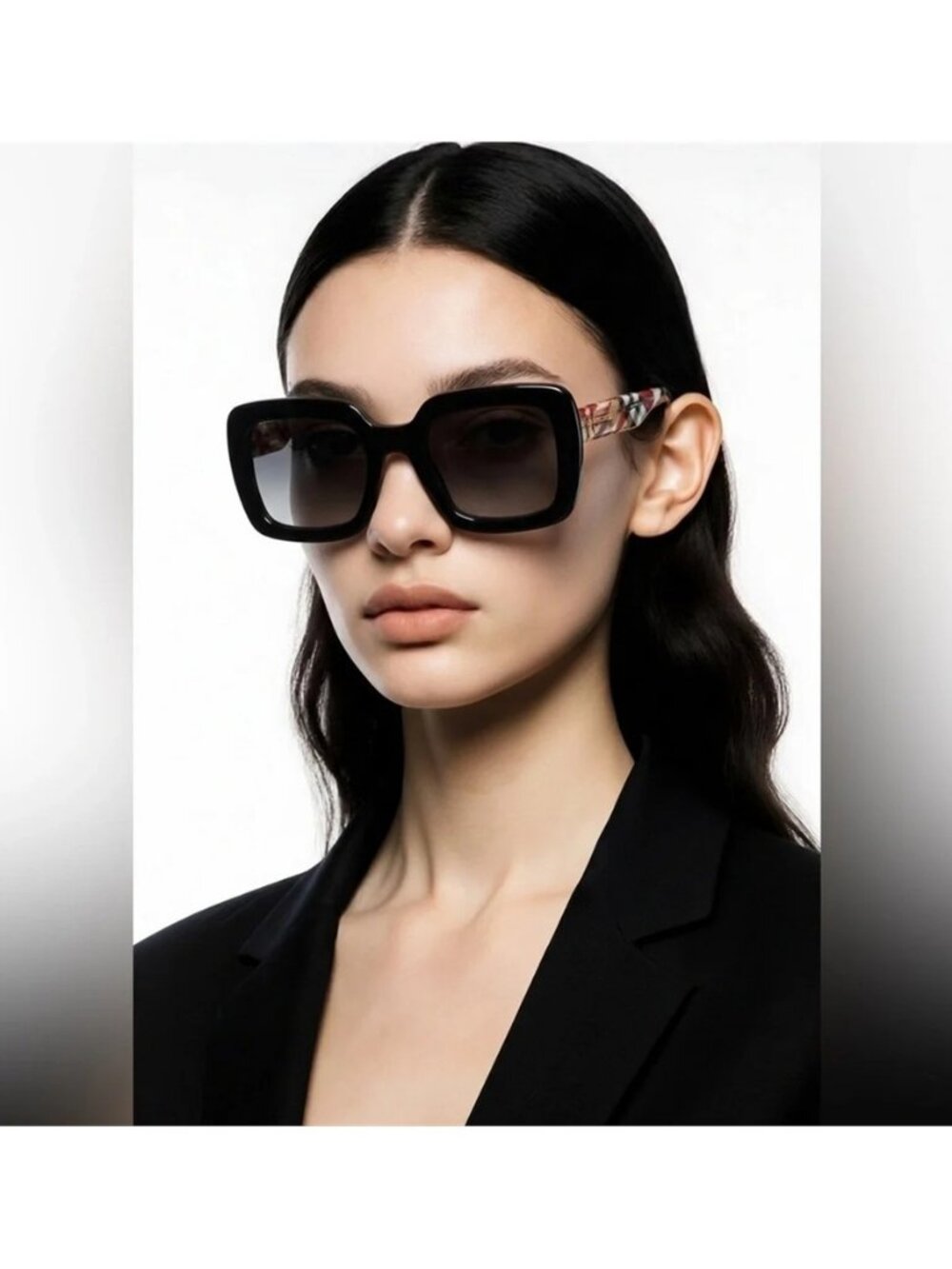 NEW AUTHENTIC Black Square Sunglasses BE4284 3809 - Picture 3 of 10